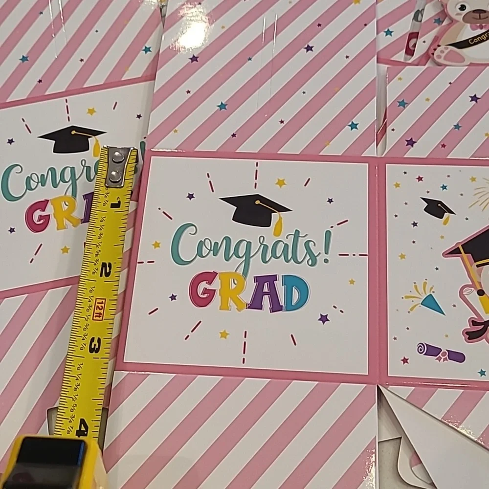 8 Pink and White Graduation Party Favor Boxes